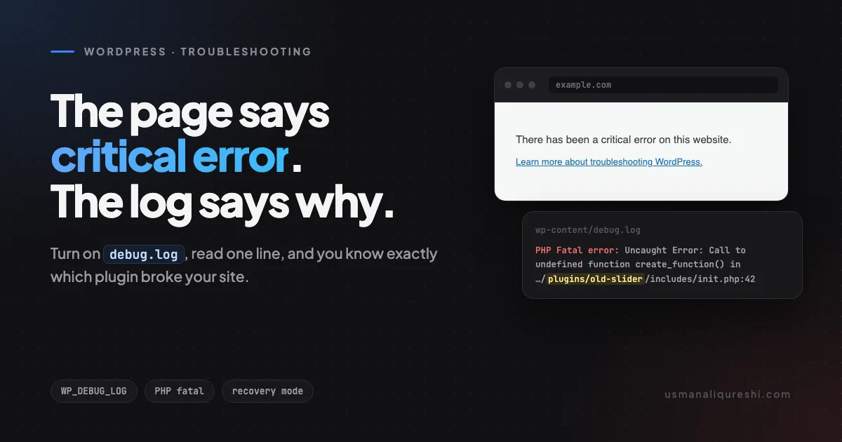 There Has Been a Critical Error on This Website: How to Find the Real Cause